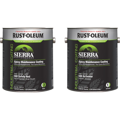 Trousse de rev&ecirc;tement dentretien &eacute;poxydique &agrave; base deau Sierra S60, Gallon, Rouge Sécurité Médic