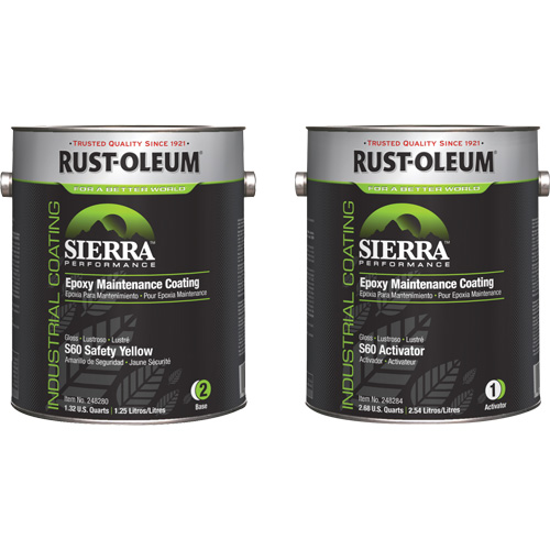 Trousse de rev&ecirc;tement dentretien &eacute;poxydique &agrave; base deau Sierra S60, Gallon, Jaune Sécurité Médic