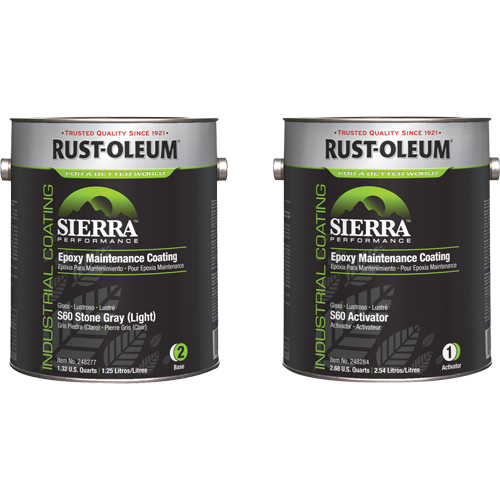 Trousse de rev&ecirc;tement dentretien &eacute;poxydique &agrave; base deau Sierra S60, Gallon, Gris Sécurité Médic
