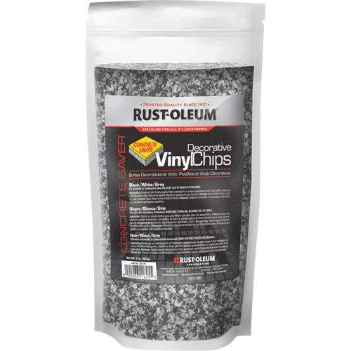Concrete Saver&reg; Decorative Vinyl Chips, 0.5 kg, Bag, Black/White/Gray Blend Sécurité Médic