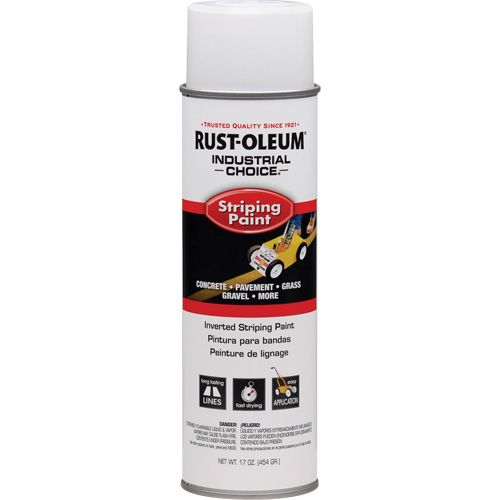 Industrial Choice&reg; S1600 System Inverted Striping Spray Paint, White, 18 oz., Aerosol Can Sécurité Médic