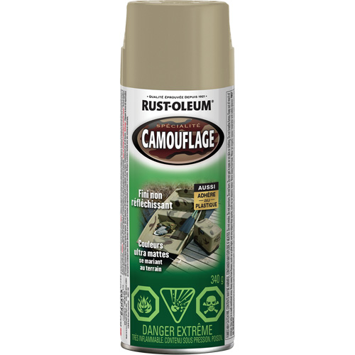 Specialty Camouflage Paint, Aerosol Can, Khaki Sécurité Médic