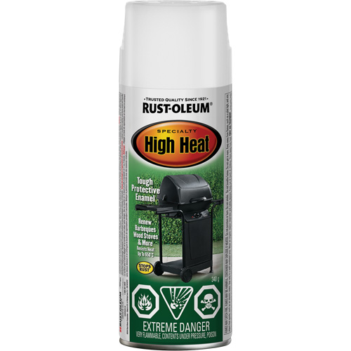 Specialty High Heat Enamel Spray Paint, Aerosol Can, White Sécurité Médic