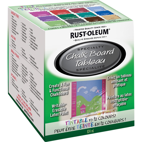 Specialty Chalk Board Paint, 824 ml, Kit, Tint Base Sécurité Médic