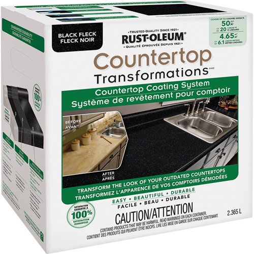 Countertop Transformations&reg; Fleck Countertop Coating System, 2.37 L, Kit, Black Fleck Sécurité Médic