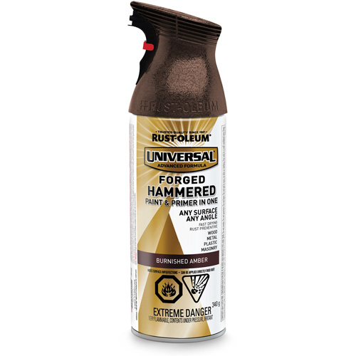 Universal&reg; Paint & Primer In One, Burnished Amber, Hammered, Aerosol Can Sécurité Médic