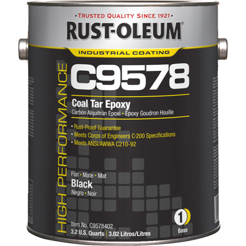 C9578 System Coal Tar High Solids Epoxy Base Component, Black, Gallon Sécurité Médic