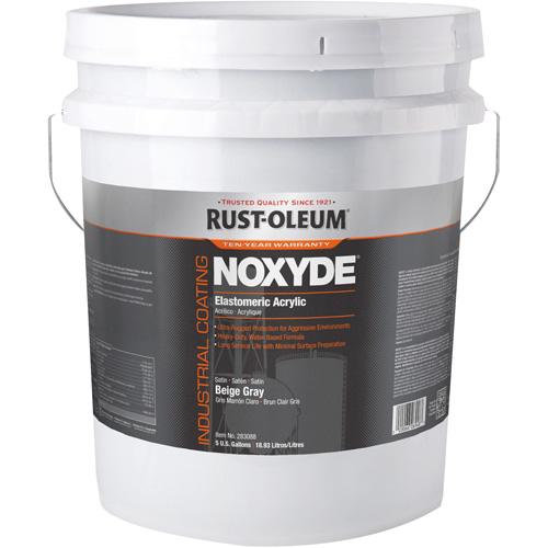 Noxyde Elastomeric Acrylic Coating, 5 gal., Pail, Grey Sécurité Médic