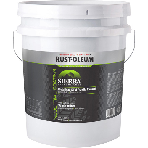&eacute;mail acrylique DTM Sierra Performance MetalMax Plus, 5 gal., Seau, Jaune Sécurité Médic