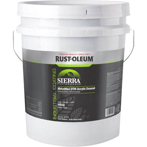 &eacute;mail acrylique DTM Sierra Performance MetalMax Plus, 5 gal., Seau, Blanc Sécurité Médic
