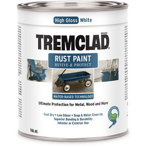 Tremclad&reg; Water-Based Rust Paint, 946 ml, Can, White Sécurité Médic