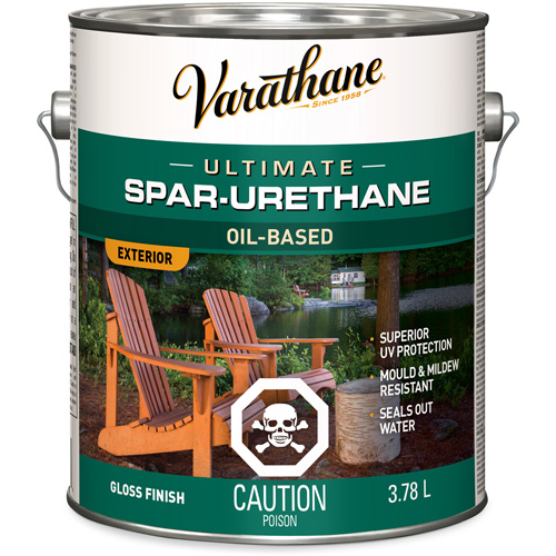 Fini diamant pour bois Varathane ext&eacute;rieur, 3,78 L, Transparent, Brillant Sécurité Médic