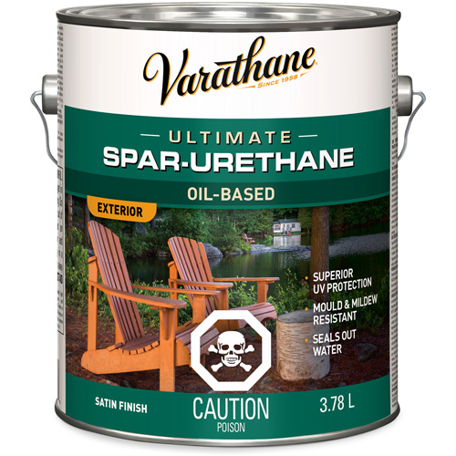 Fini diamant pour bois Varathane ext&eacute;rieur, 3,78 L, Transparent, Satin Sécurité Médic