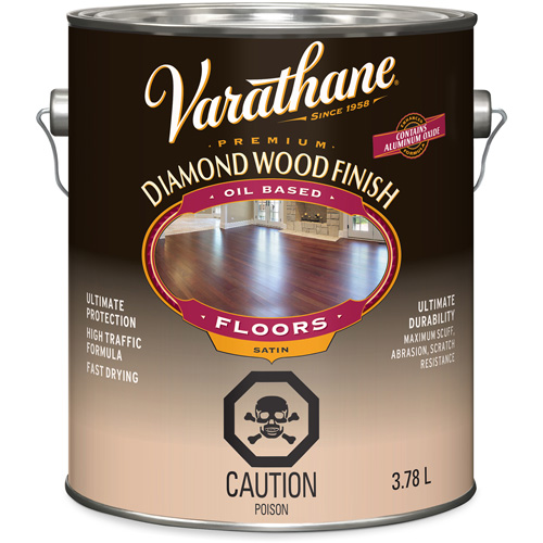 Varathane&reg; Diamond Wood Finish Floors Coating, 3.78 L, Clear, Satin Sécurité Médic