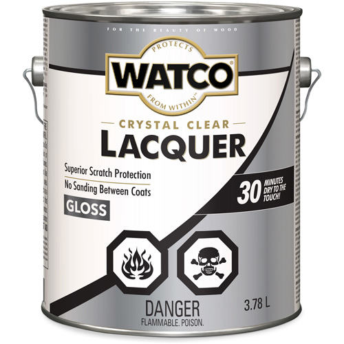 Laque pour bois Watco, 3,78 L, Transparent, Brillant Sécurité Médic