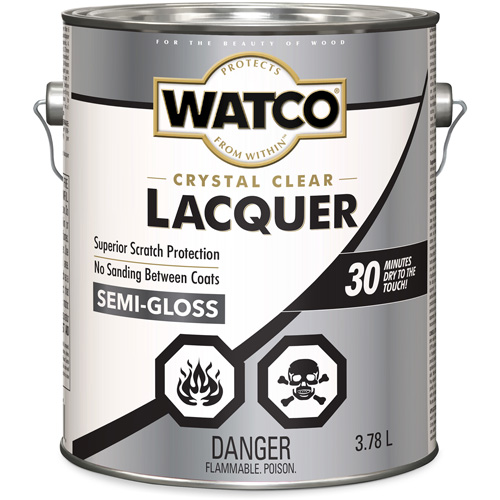Laque pour bois Watco, 3,78 L, Transparent, Semi-brillant Sécurité Médic