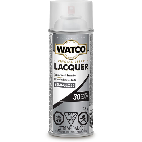 Watco&reg; Lacquer Wood Finish, 319 g, Clear, Semi-Gloss Sécurité Médic