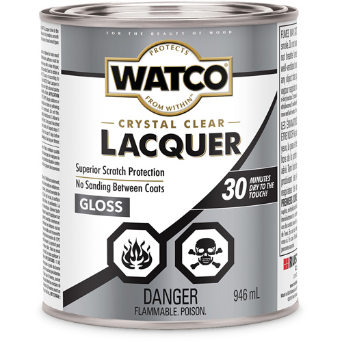 Laque pour bois Watco, 946 ml, Transparent, Brillant Sécurité Médic
