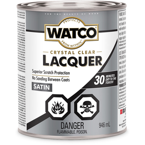 Watco&reg; Lacquer Wood Finish, 946 ml, Clear, Satin Sécurité Médic