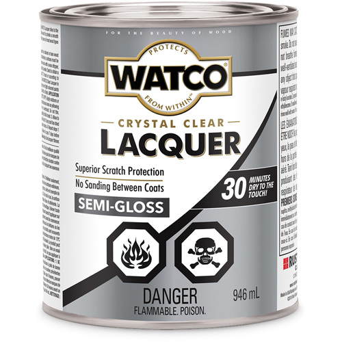 Watco&reg; Lacquer Wood Finish, 946 ml, Clear, Semi-Gloss Sécurité Médic