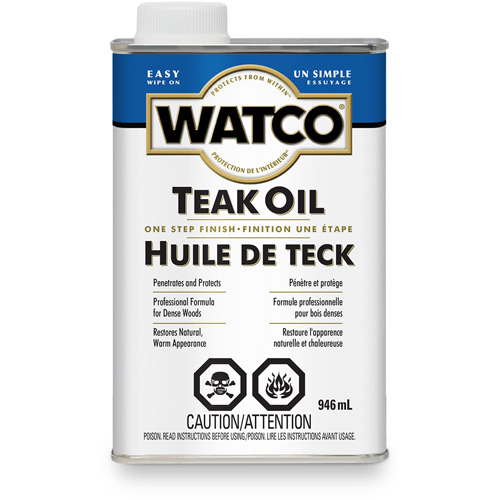 Watco&reg; Teak Oil, 946 ml, Clear, Transparent Sécurité Médic