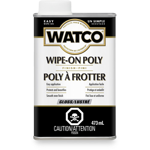 Watco&reg; Wipe-on Poly Stain, 473 ml, Clear, Gloss Sécurité Médic