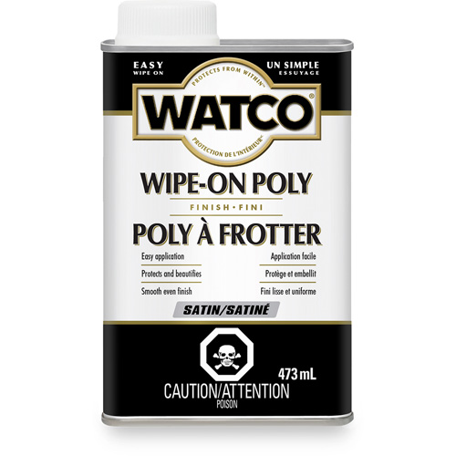 Watco&reg; Wipe-on Poly Stain, 473 ml, Clear, Satin Sécurité Médic