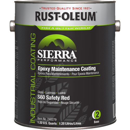 Sierra Performance S60 Maintenance Coating Base Component, 1 gal., Water-Based, Gloss, Red Sécurité Médic