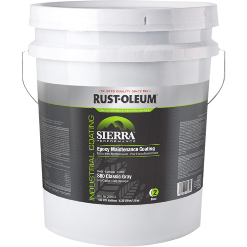 Composant de base pour rev&ecirc;tement de plancher Sierra Performance S40, 5 gal., &agrave; l'eau, Tr&egrave;s brillant, Gris Sécurité Médic
