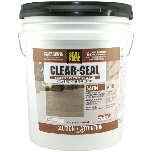 Seal-Krete&reg; Protective Sealer, 18.93 L, Water-Based, Satin, Clear Sécurité Médic