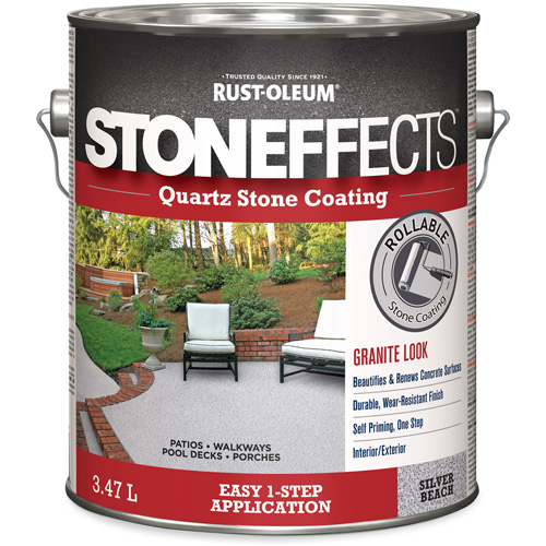 Stoneffects Quartz Stone Coating, 3.78 L, Water-Based, Textured, Grey Sécurité Médic