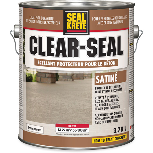 Seal-Krete&reg; Protective Sealer, 3.78 L, Urethane-Based, Satin, Clear Sécurité Médic