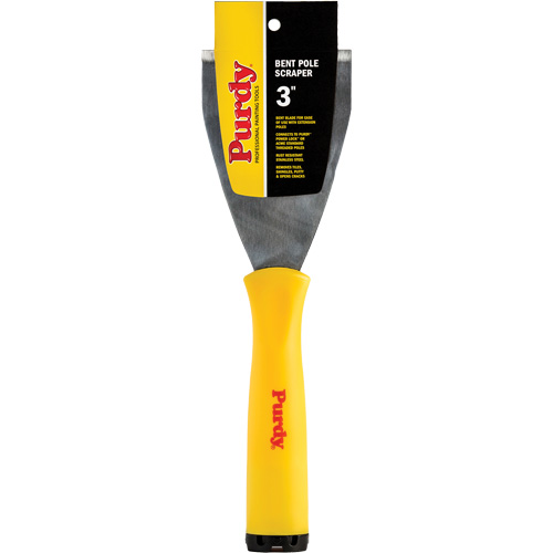 Premium Bent Pole Scraper, Stainless Steel Blade, 3" Wide, Plastic Handle Sécurité Médic