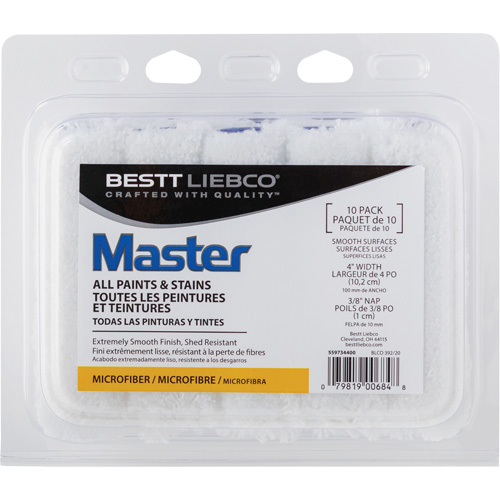 Master Microfiber Roller Cover, 10 mm (3/8") Nap, 101.6 mm (4") L Sécurité Médic