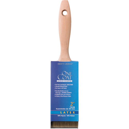 One Coat 100% Trim & Wall Brush, Polyester, Wood Handle, 2" Width Sécurité Médic