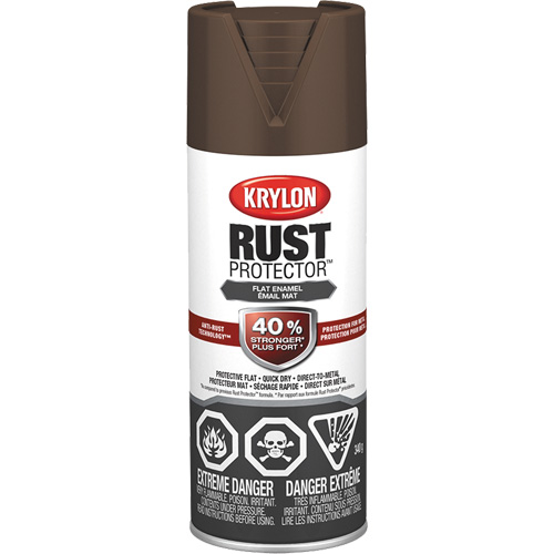 Rust Protector&reg; Enamel Paint, Leather Brown, Very Flat, 12 oz., Aerosol Can Sécurité Médic