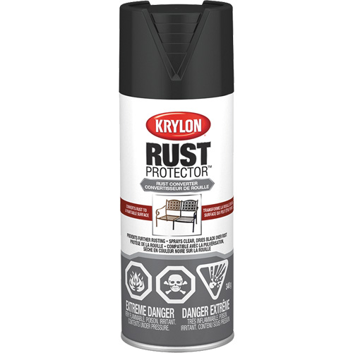 Rust Protector&reg; Rust Converter Primer, Black Primer, Very Flat, 12 oz., Aerosol Can Sécurité Médic