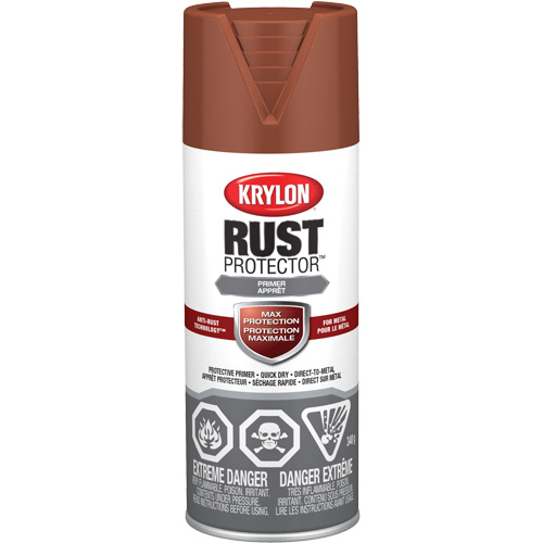 Rust Protector&reg; Enamel Paint, Red Oxide Primer, Very Flat, 12 oz., Aerosol Can Sécurité Médic