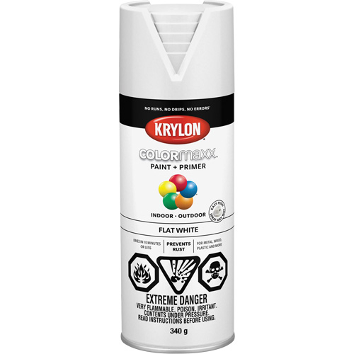 Appr&ecirc;t + peinture COLORmaxx, Blanc, Tr&egrave;s mat, 12 oz, Canette a&eacute;rosol Sécurité Médic