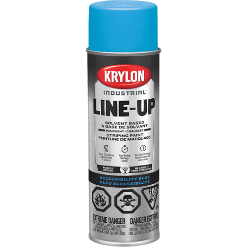 Industrial LINE-UP Solvent-Based Pavement Striping Aerosol Paint, Blue, 18 oz., Aerosol Can Sécurité Médic