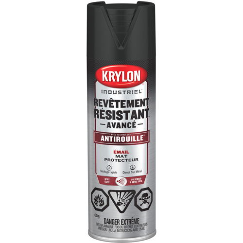 Tough Coat&reg; Advanced Paint with Rust Barrier Technology, Black, Flat, 425 g, Aerosol Can Sécurité Médic