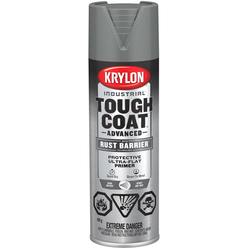 Peinture Tough Coat avec technologie Rust Barrier, Appr&ecirc;t gris, Ultra-mat, 425 g, Canette a&eacute;rosol Sécurité Médic