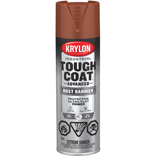 Peinture Tough Coat avec technologie Rust Barrier, Appr&ecirc;t oxyde rouge, Ultra-mat, 425 g, Canette a&eacute;rosol Sécurité Médic