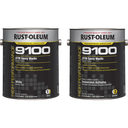 Ensemble de base et d'activateur pour mastic &eacute;poxy DTM du syst&egrave;me 9100, Blanc, Gallon Sécurité Médic