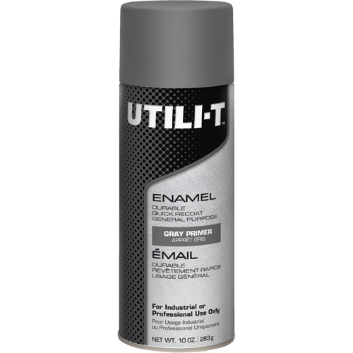 UTILI-T General Purpose Enamel Spray Paint, Grey Primer, 10 oz./283 g, Aerosol Can Sécurité Médic