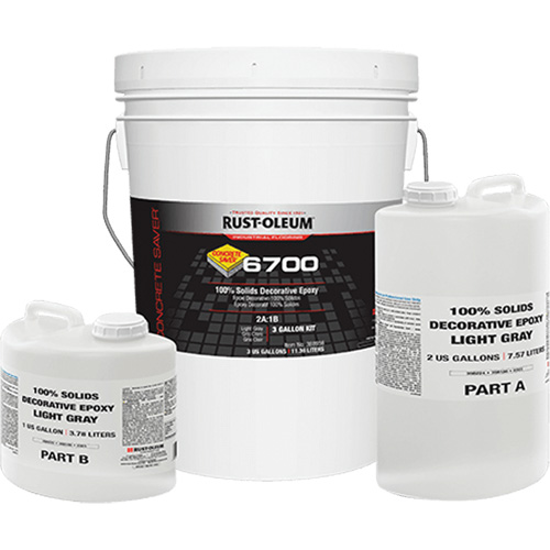 &eacute;poxy d&eacute;coratif 100 % de solides 6700, 3 gal., &eacute;poxy, Tr&egrave;s brillant, Gris Sécurité Médic