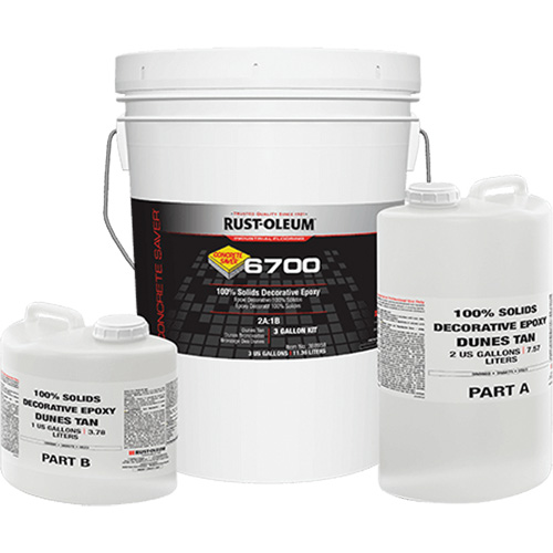 6700 100% Solids Decorative Epoxy, 3 gal., Epoxy-Based, High-Gloss, Beige Sécurité Médic