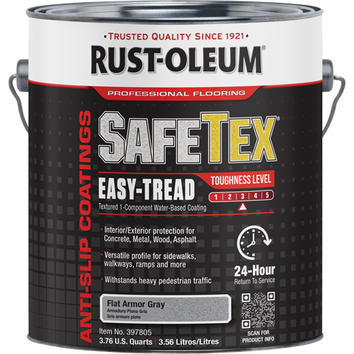 Rev&ecirc;tement d'acrylique SafeTex Easy-Tread, 1 gal., &agrave; l'eau, Plat/Textur&eacute;, Gris Sécurité Médic