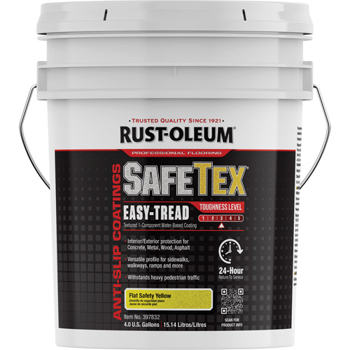 Rev&ecirc;tement d'acrylique SafeTex Easy-Tread, 4 gal., &agrave; l'eau, Plat/Textur&eacute;, Jaune Sécurité Médic