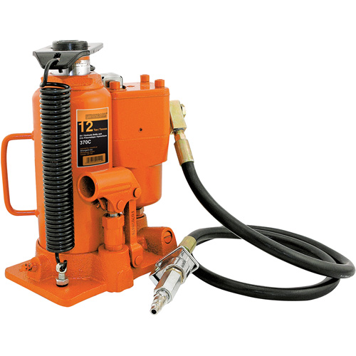 370A Bottle Jack, 12 tons, Air Hydraulic, 19-1/2" Raised Height Sécurité Médic